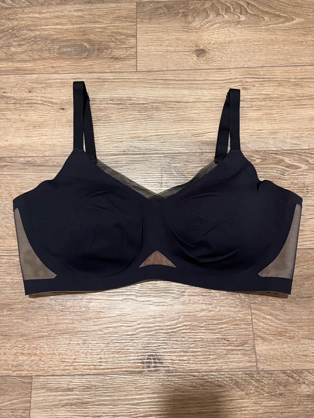 Honeylove Black Sheer-Panel Wireless Bra